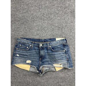 Distressed Blue Denim Women's Cutoff Shorts